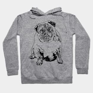 Pug black cute Hoodie